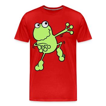 Tanzender Frosch - Männer Premium Bio T-Shirt - Rot - Vorne - Damien (186cm)