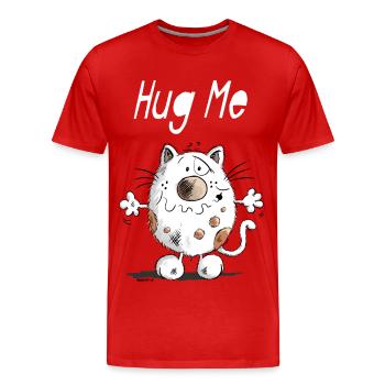 Hug Me Chat - T-shirt bio Premium Homme - rouge - Devant - Damien (186cm)
