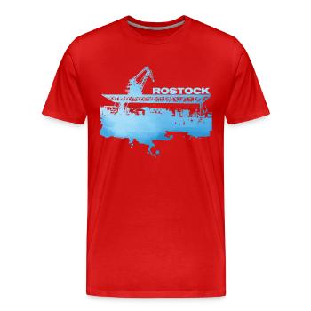 Rostock City Harbour - Men's Premium Organic T-Shirt - red - Front - Damien (186cm)