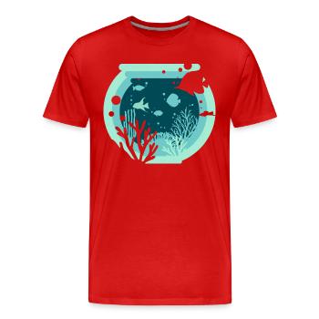 Aquarium - Aquatique - T-shirt bio Premium Homme - rouge - Devant - Damien (186cm)