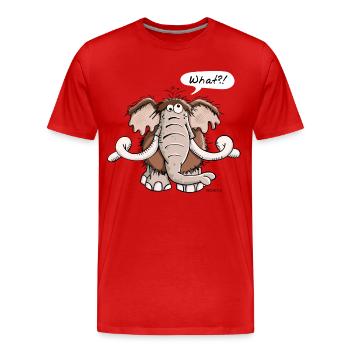Großes Mammut - Elefant - Elfenbein - Tier - Tiere - Männer Premium Bio T-Shirt - Rot - Vorne - Damien (186cm)