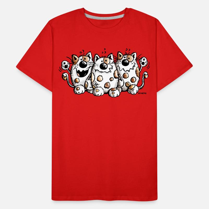 Drei dicke Katzen - Katze - Cat - Comic Männer Premium Bio T-Shirt