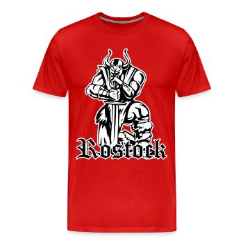 Rostock Rostock Vikings - Conception - T-shirt bio Premium Homme - rouge - Devant - Damien (186cm)