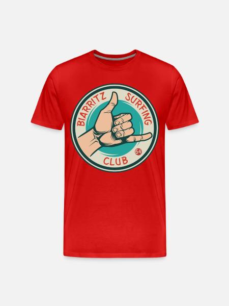 Biarritz Surfing Club - Men's Premium Organic T-Shirt - red
