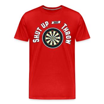 Darts Dart - Männer Premium Bio T-Shirt - Rot - Vorne - Damien (186cm)