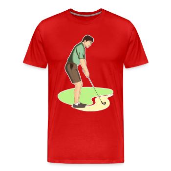 Golf | Golf | Golfeur | Jouez au golf - T-shirt bio Premium Homme - rouge - Devant - Damien (186cm)