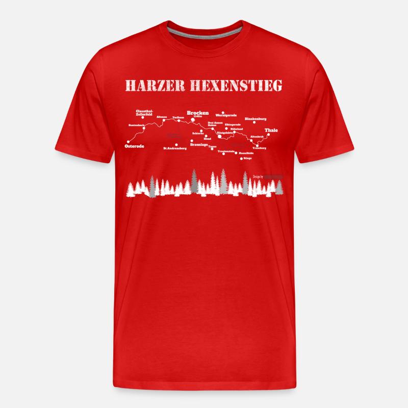 Harzer Hexenstieg - Männer Premium Bio T-Shirt - Rot