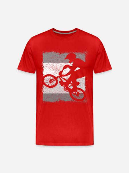 BMX Vélo Gris - T-shirt bio Premium Homme - rouge