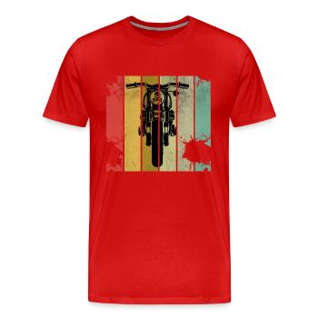 Moto Biker Retro - T-shirt bio Premium Homme - rouge - Devant - Damien (186cm)