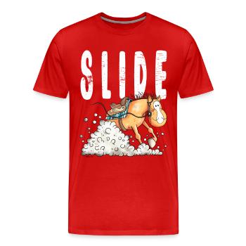 Westernpferd Slide - Männer Premium Bio T-Shirt - Rot - Vorne - Damien (186cm)