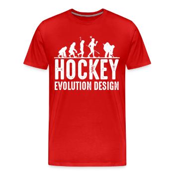 hockey - T-shirt bio Premium Homme - rouge - Devant - Damien (186cm)