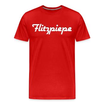 Flitzpiepe - Männer Premium Bio T-Shirt - Rot - Vorne - Damien (186cm)