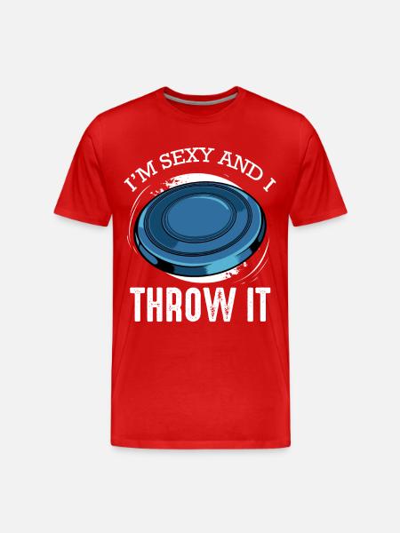 Frisbee Spruch I’m Sexy and I Throw It - Men's Premium Organic T-Shirt - red