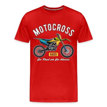Motocross Racer! - Männer Premium Bio T-Shirt - Rot - Vorne - Damien (186cm)