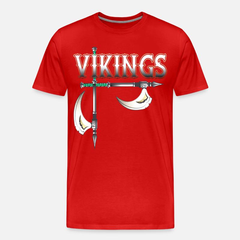 Wikinger Krieger - Männer Premium Bio T-Shirt - Rot