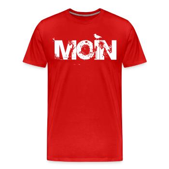 HELLO - Men's Premium Organic T-Shirt - red - Front - Damien (186cm)
