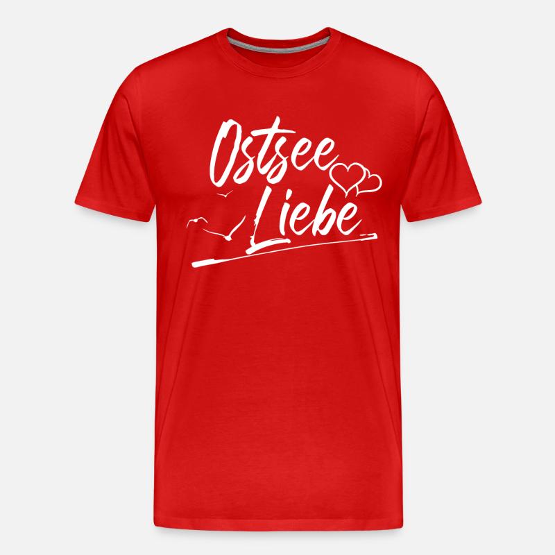 Ostsee Liebe - Männer Premium Bio T-Shirt - Rot