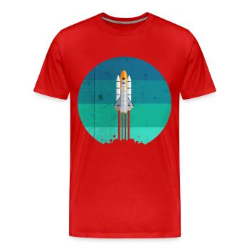 Raumfahrt Rakete Raketenstart - Männer Premium Bio T-Shirt - Rot - Vorne - Damien (186cm)