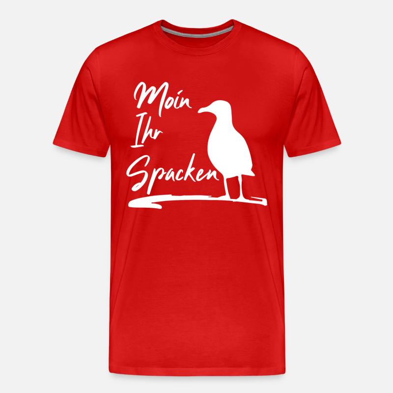 Moin Ihr Spacken - Männer Premium Bio T-Shirt - Rot