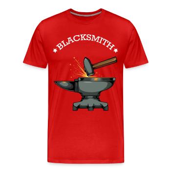 Schmiede Funken und Amboss - Männer Premium Bio T-Shirt - Rot - Vorne - Damien (186cm)