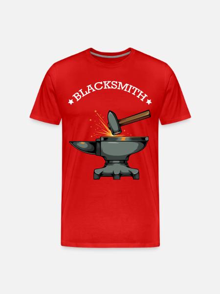 Étincelles et enclume de la forge - T-shirt bio Premium Homme - rouge
