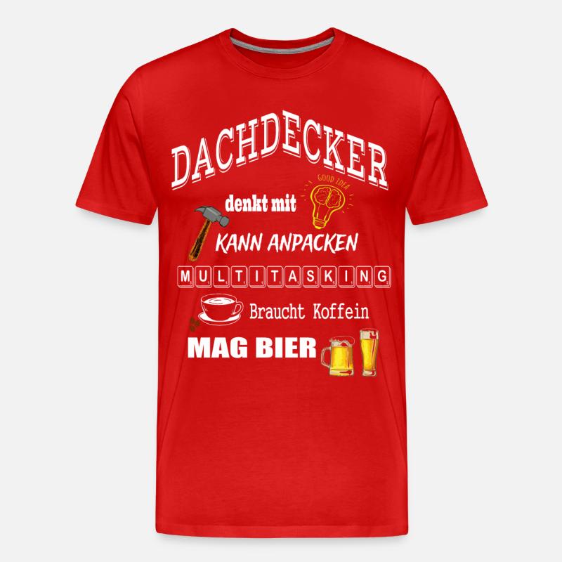 Dachdecker - Männer Premium Bio T-Shirt - Rot