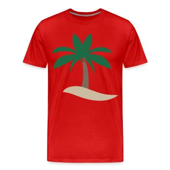 Palme - Männer Premium Bio T-Shirt - Rot - Vorne - Damien (186cm)