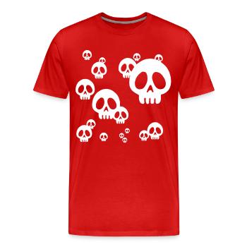 Skull manga invasion (white) - Men's Premium Organic T-Shirt - red - Front - Damien (186cm)