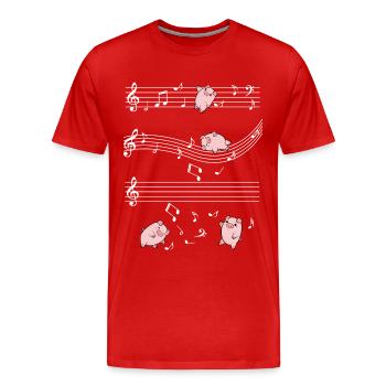 Cochons musicaux sur bâtons - T-shirt bio Premium Homme - rouge - Devant - Damien (186cm)