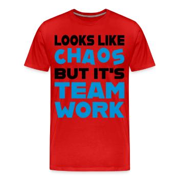Teamwork - Männer Premium Bio T-Shirt - Rot - Vorne - Damien (186cm)
