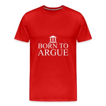Né pour argumenter - avocat - tribunal - juge - T-shirt bio Premium Homme - rouge - Devant - Damien (186cm)