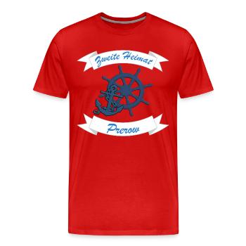Zweite Heimat Prerow - Männer Premium Bio T-Shirt - Rot - Vorne - Damien (186cm)