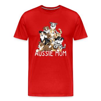 Australian Shepherd Maman - T-shirt bio Premium Homme - rouge - Devant - Damien (186cm)