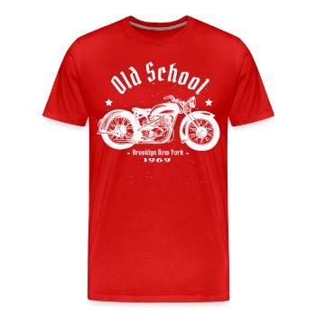 Biker - Men's Premium Organic T-Shirt - red - Front - Damien (186cm)
