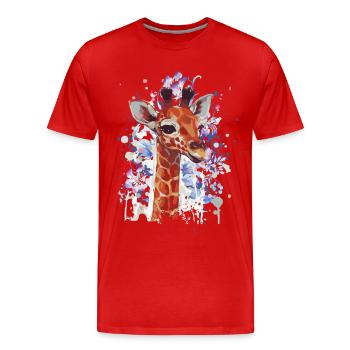 Girafe - Girafe - Girafe Cool - T-shirt bio Premium Homme - rouge - Devant - Damien (186cm)