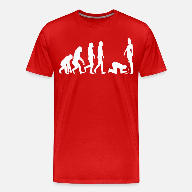 Evolution Mann - Männer Premium Bio T-Shirt - Rot