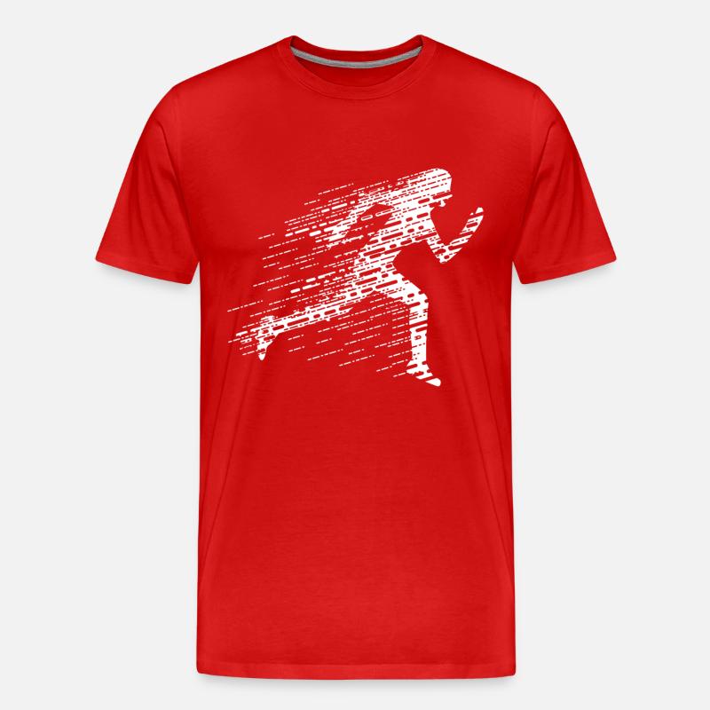 Sprinterin - Männer Premium Bio T-Shirt - Rot