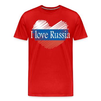 J'aime la russie - T-shirt bio Premium Homme - rouge - Devant - Damien (186cm)