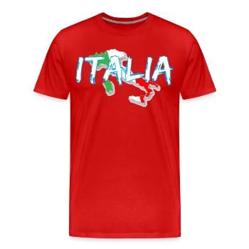 Italie Edo botte blanche - T-shirt bio Premium Homme - rouge - Devant - Damien (186cm)