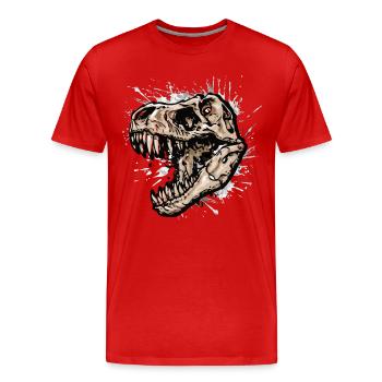 Dinosaure / Tyrannosaurus Rex / T-Rex Dino - T-shirt bio Premium Homme - rouge - Devant - Damien (186cm)