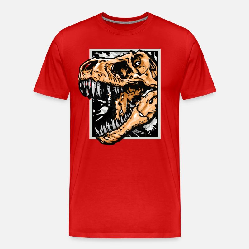 Dinosaurier / T-Rex / Trex / Geschenkidee - Männer Premium Bio T-Shirt - Rot