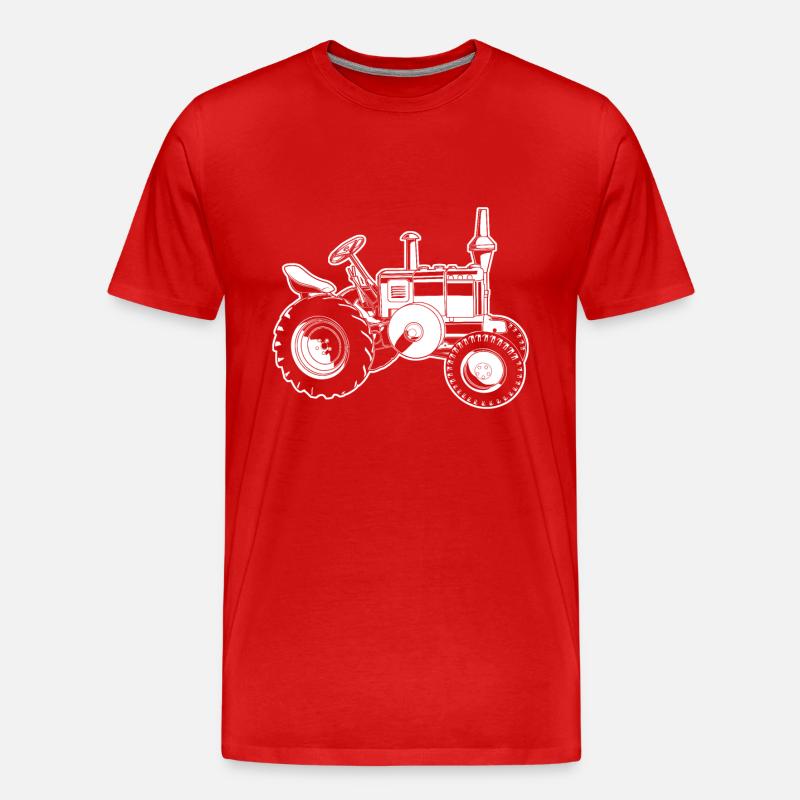 Traktor - Männer Premium Bio T-Shirt - Rot