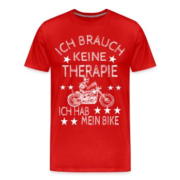 Motorradfahrer - Männer Premium Bio T-Shirt - Rot - Vorne - Damien (186cm)