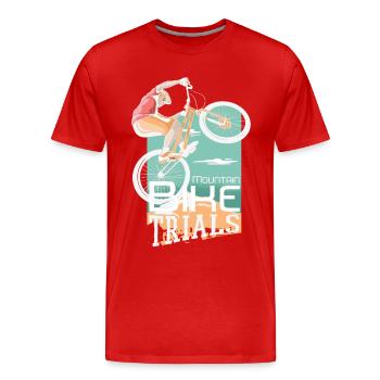 Mountain Bike Trials - Men's Premium Organic T-Shirt - red - Front - Damien (186cm)