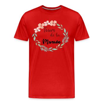 team der braut blumen blumen blätter - Männer Premium Bio T-Shirt - Rot - Vorne - Damien (186cm)