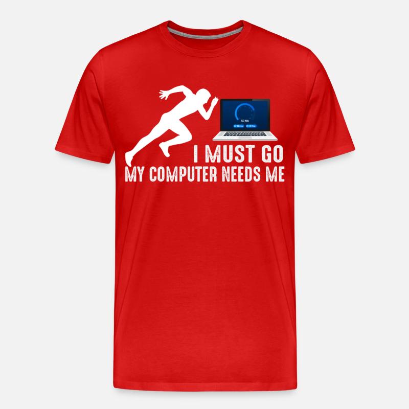 Tech Sprint: Mein Computer braucht mich - Männer Premium Bio T-Shirt - Rot