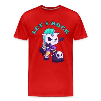 Rockons la licorne métal musique licorne - T-shirt bio Premium Homme - rouge - Devant - Damien (186cm)