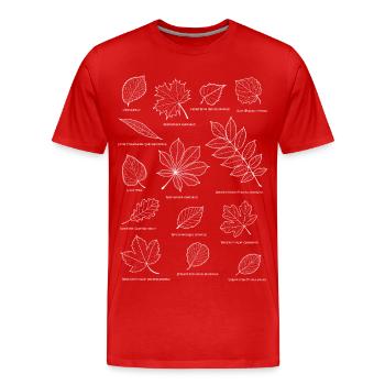 Blätter, Laub, Laubbaum, Blatt, Pflanzenkunde Baum - Männer Premium Bio T-Shirt - Rot - Vorne - Damien (186cm)