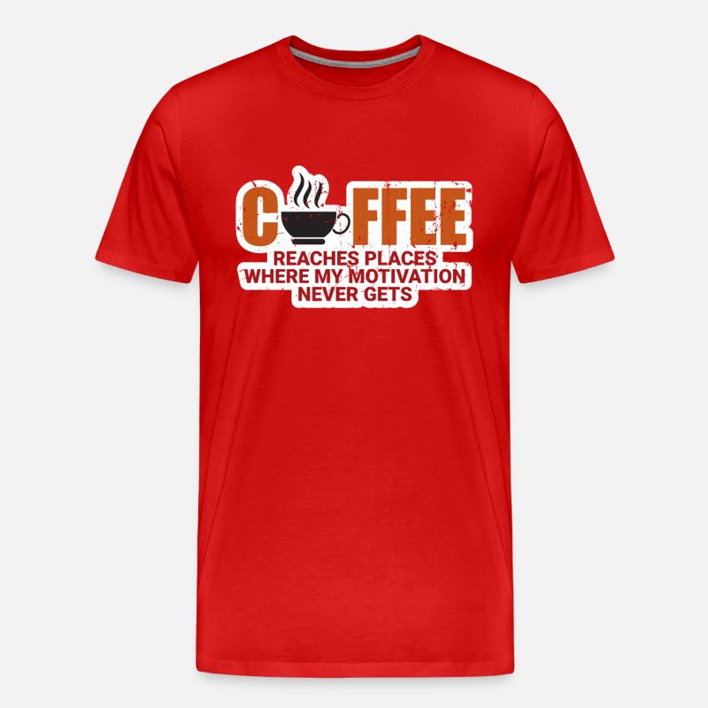 Kaffee Motivation - Männer Premium Bio T-Shirt - Rot