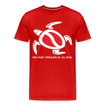freedive turtle - Men's Premium Organic T-Shirt - red - Front - Damien (186cm)